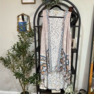 Flying Tomato boho Patterned Cardigan size medium